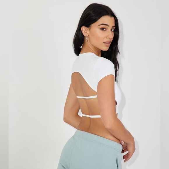 Garage | Mikayla Open Back Tee in White Size Medium - Picture 3 of 6